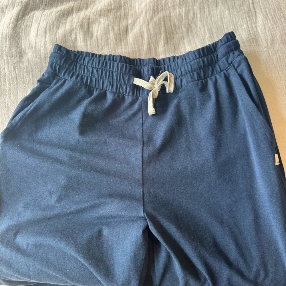 Vuori Halo Essential Wide Leg Pant Small Short Blue Coastal Heather - Picture 6 of 8